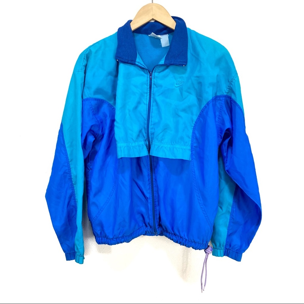 Vtg Nike 80s Blue Color-block‎ Windbreaker Jacket Men’s Sz Medium